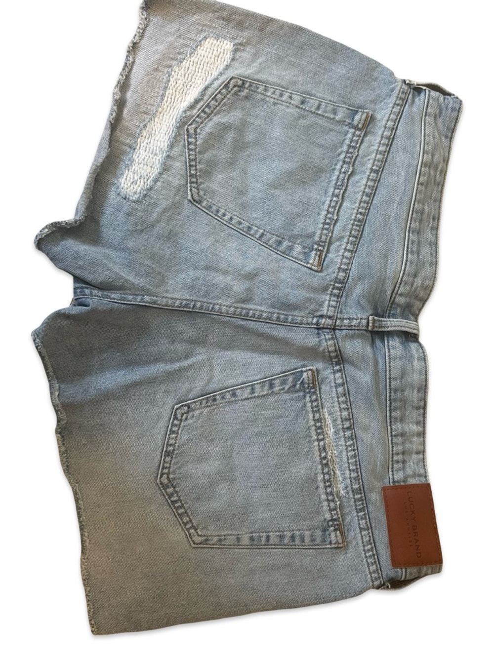 Lucky Brand Light Blue Distressed Women's Denim Shorts - Picture 2 of 11